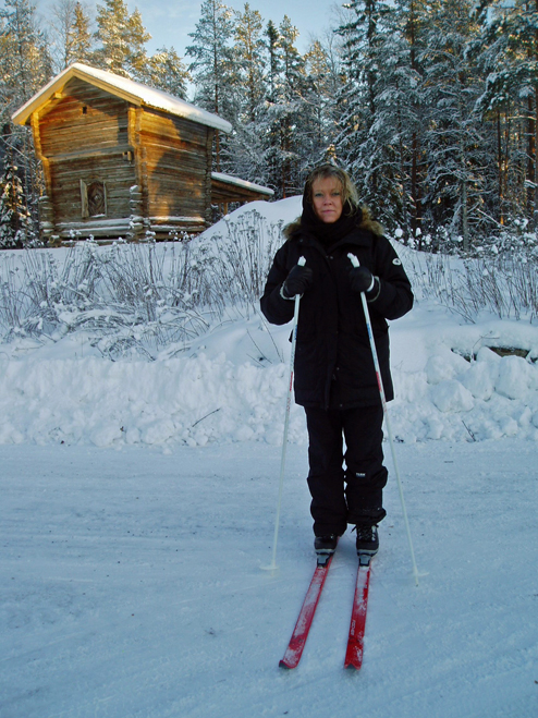 Redaktör på skidor